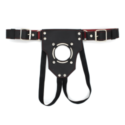 Arnés cuero cinto regulable aro mediano 4 cm.-0