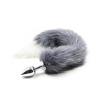 ST Cola de Zorro con Plug Metálico Gris