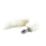 ST Plug Metálico con Cola Zorro Blanco