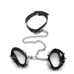 Inmovilizador Cuello con Muñecas de Cadena Fetiche y Bondage sexshop