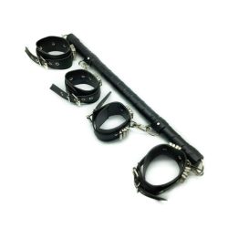 Inmovilizador Palo Separador Para Pies + Manos Con Esposas Fetiche y Bondage sexshop