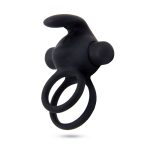 doble anillo con solapa que sobresale de color negro y balita vibradora negra