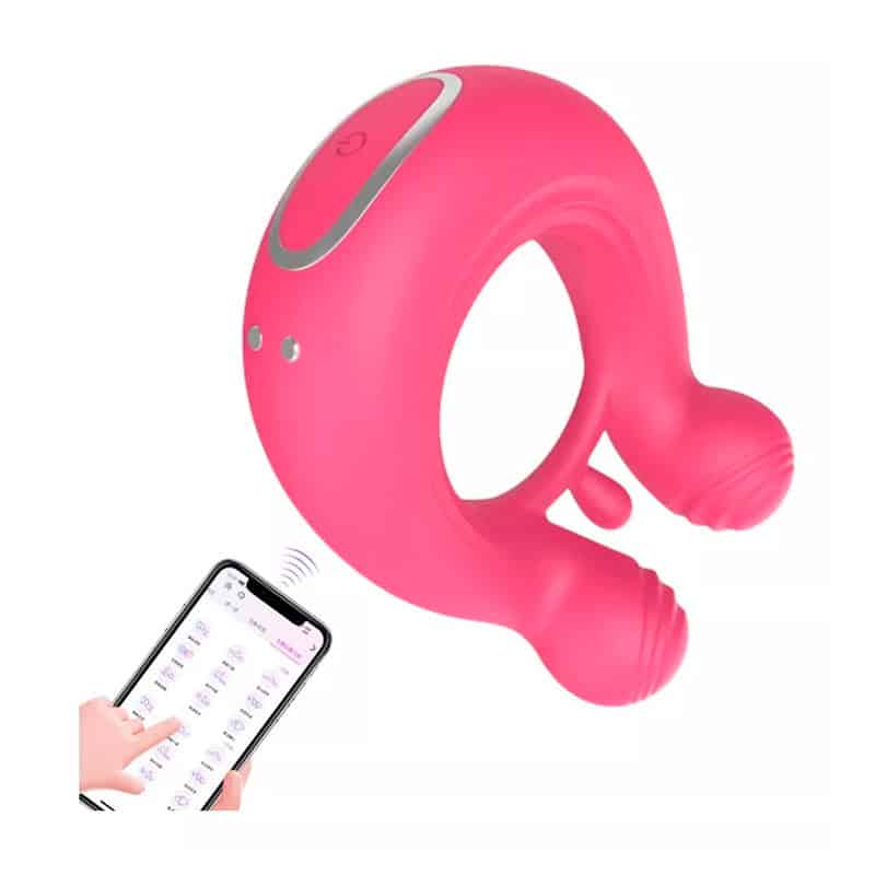 Anillo con vibrador app rosa anillos con vibración sexshop 3 Anillo con vibrador app rosa - imagen 2