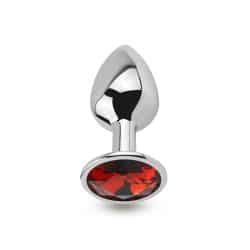 Plug Metálico Cygnus S Strass Rojo